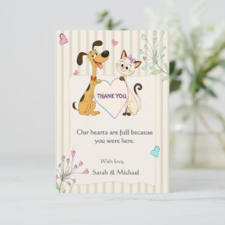Dog & Cat Gender Reveal Thank You Card