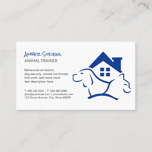 Dog Cat House Logo Business Card (Front)