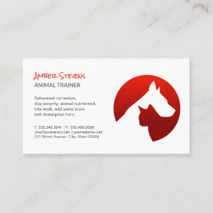 Dog Cat Hugging Logo Business Card