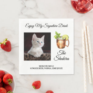 Dog, Cat or any Pet Signature Drink Wedding Napkin