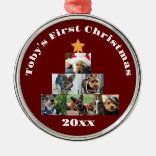 Dog, Cat or Pet Photo Collage Christmas Tree Metal Tree Decoration