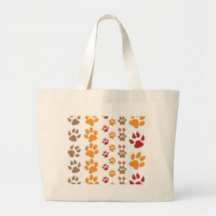 Dog & Cat Paw prints Design ~ editable background Large Tote Bag