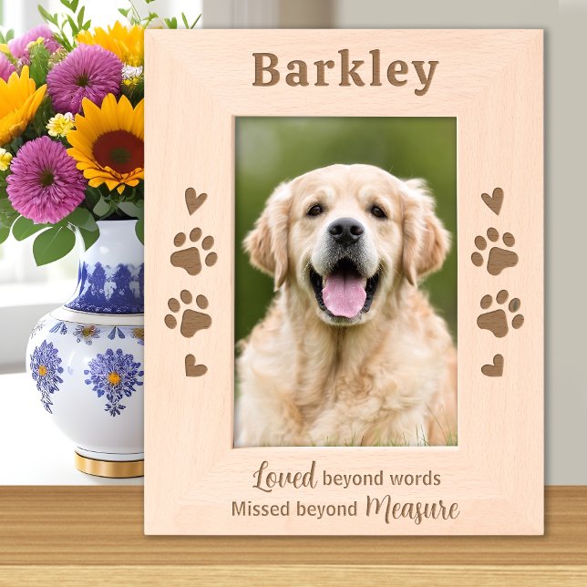 Dog Cat Pet Memorial Personalised Wooden Picture Etched Frames (Creator Uploaded)
