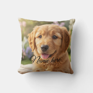 Dog cat pet name photo template simple minimal cushion