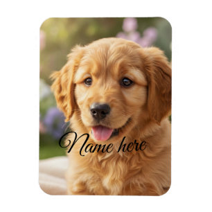 Dog cat pet name photo template simple minimal magnet