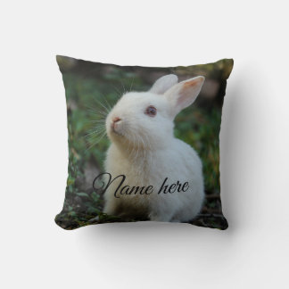 Dog cat pet name photo template simple rabbit cushion