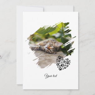 Dog Cat Pet Paw Custom Photo Valentine's Day Love Holiday Card