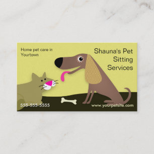 Dog & Cat Pet Sitting Services Business Card