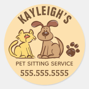 Dog Cat Pet Sitting Sticker
