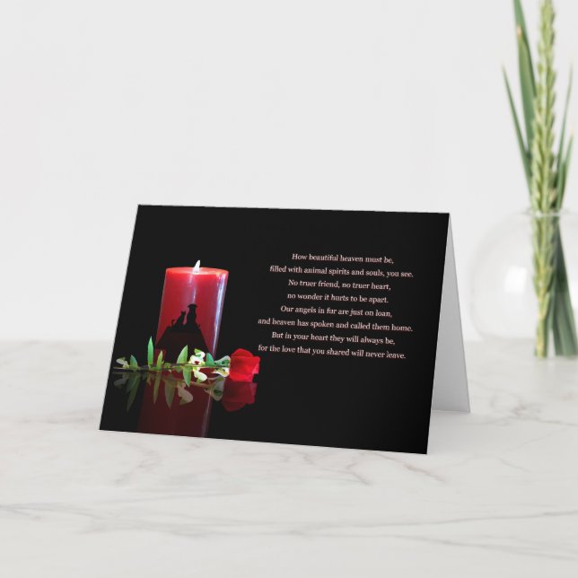 Dog Cat Pet Spiritual Sympathy Heaven Memorial Card (Front)