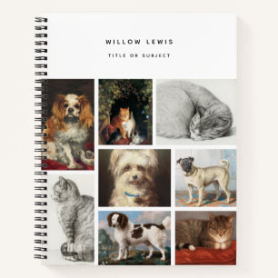 Dog Cat Pets 8 Photo Portrait Collage Keepsake Notebook