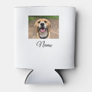 Dog cat photo add pet name cu custom personalised can cooler