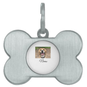 Dog cat photo add pet name cu custom personalised  ID tag