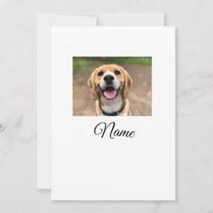Dog cat photo add pet name cu custom personalised  invitation