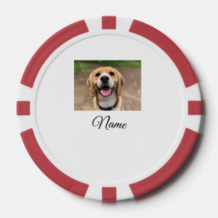 Dog cat photo add pet name cu custom personalised poker chips