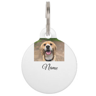 Dog cat photo add pet name cu custom personalized pet tag