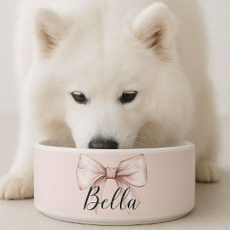 Dog Cat Pink Bow & Blush Bow Personalised