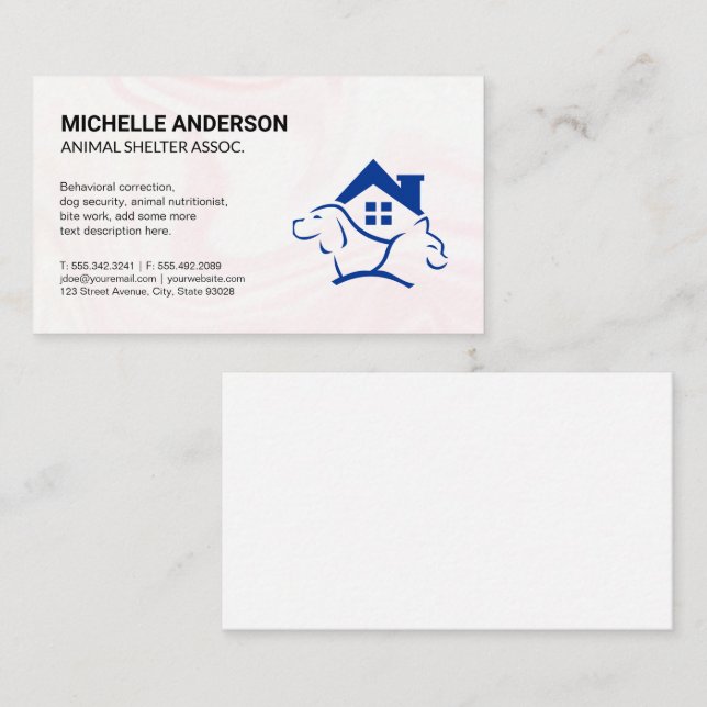 Dog Cat Shelter Home Logo Business Card (Front/Back)