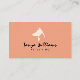 Dog cat silhouette logo pet sitting  business card