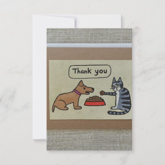 dog & cat thank you card (Front)