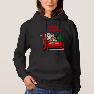 Dog Cavalier King Charles Spaniel Santa Red Truck Hoodie