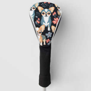 Dog Chihuahua Floral Golf Head Cover