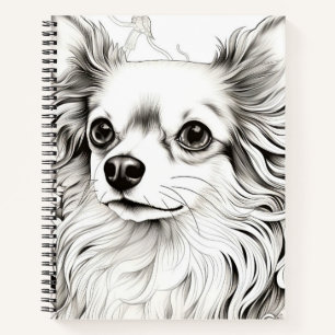 Dog Chihuahua Peaceful Nature Prairie Sketch Pet Notebook