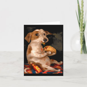 Dog Chill With Taco Vintage Funny Dog Taco Whimsic Card