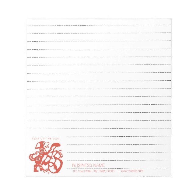 Dog Chinese Papercut corporate Lined Notepad 2 (Front)