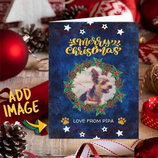 Dog Christmas Card For Dog Lover With Photo (Creator Uploaded)