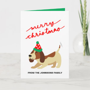 Dog Christmas Card, Personalised Cute Xmas Card