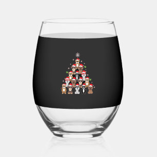 Dog Christmas Classic T-Shirt Stemless Wine Glass