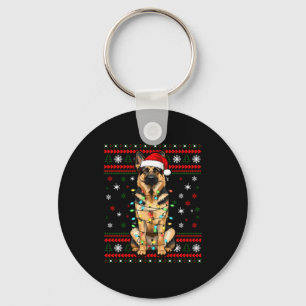 Dog Christmas, German Shepherd Christmas Lights Ug Key Ring
