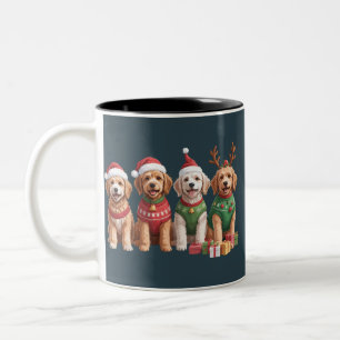 Dog Christmas Goldendoodle Christmas Dog Lover Two-Tone Coffee Mug