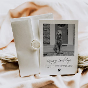 Dog Christmas Handwritten Photo Holiday Card