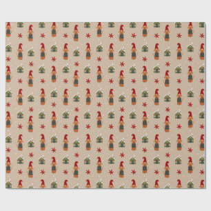 Dog Christmas Lights Mischief Pattern Wrapping Paper