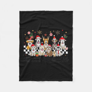 Dog Christmas Merry Woofmas Dog Lover New Year Fleece Blanket