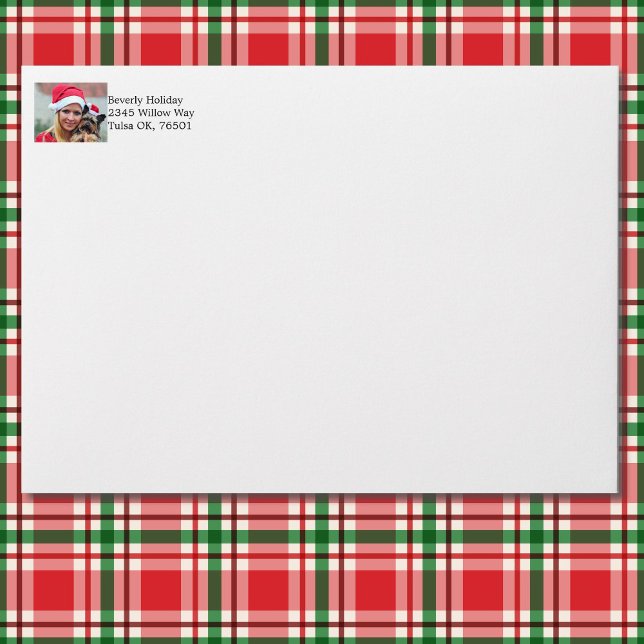 Dog Christmas Photo Return Address Cute Envelope (Creator Uploaded)