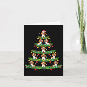 Dog Christmas Tree, Beagle Puppy Holiday Design Fo Card