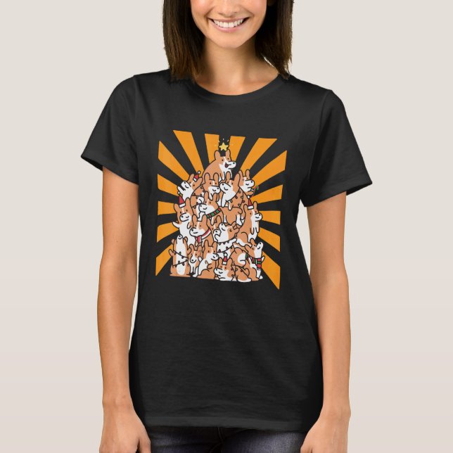 Dog Christmas Tree Corgi T-Shirt (Front)