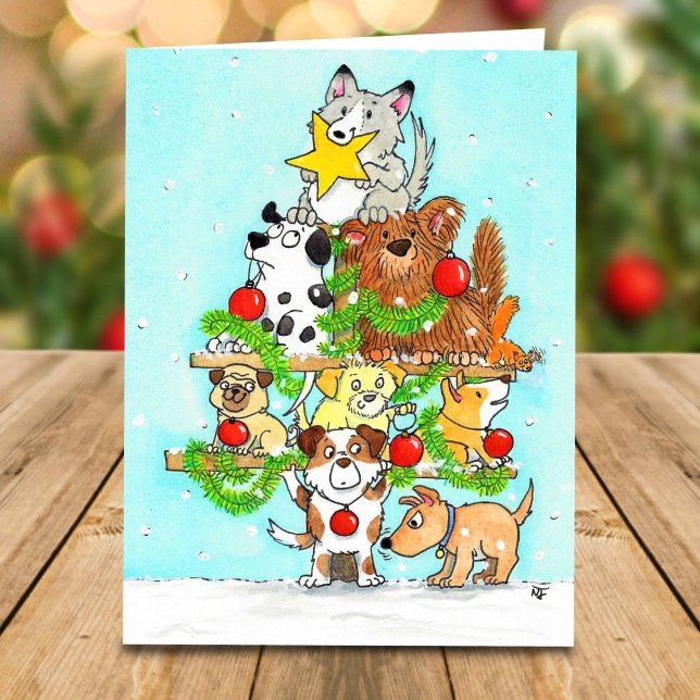 Dog Christmas Tree greeting card by Nicole Janes (Creator Uploaded)