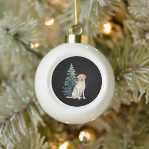 Dog Christmas Tree Party Dog Lover Xmas Ceramic Ball Christmas Ornament
