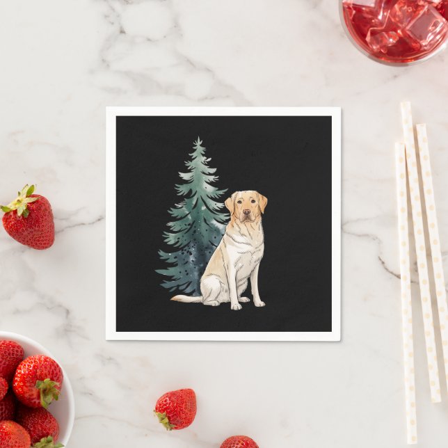 Dog Christmas Tree Party Dog Lover Xmas Napkin (Insitu)