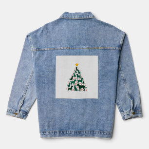 Dog Christmas Tree Shirt - Dog Christmas (1) Denim Jacket