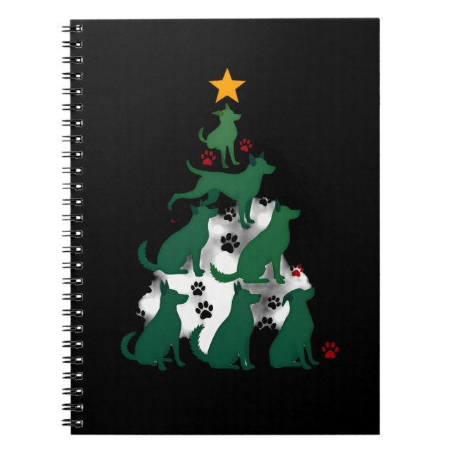 Dog Christmas Tree Shirt - Dog Christmas (2) Notebook (Front)