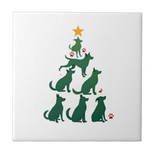 Dog Christmas Tree Shirt - Dog Christmas (2) Tile