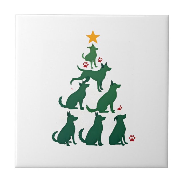 Dog Christmas Tree Shirt - Dog Christmas (2) Tile (Front)