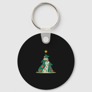 Dog Christmas Tree Shirt - Dog Christmas (3) Key Ring