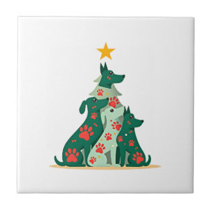 Dog Christmas Tree Shirt - Dog Christmas (3) Tile