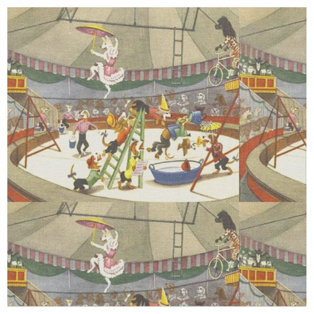 Dog Circus Fabric - Cutest Cottons & Linens - New! (Close Up)